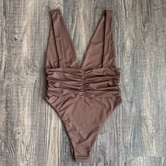 NWOT Riot Swim Echo One Piece Swimsuit in Chocolate Brown - Picture 7 of 11
